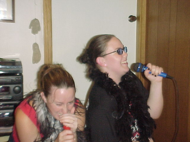 Lucy and Brooke rockin'out!