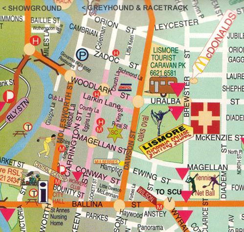 Map Of Lismore And Surrounds Map Of Lismore Cbd
