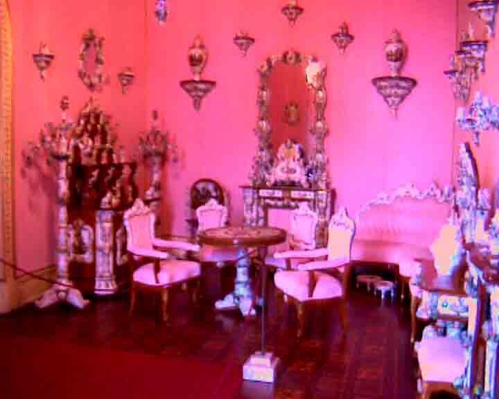 This was the room where the queen had a cup of tea with her friends.