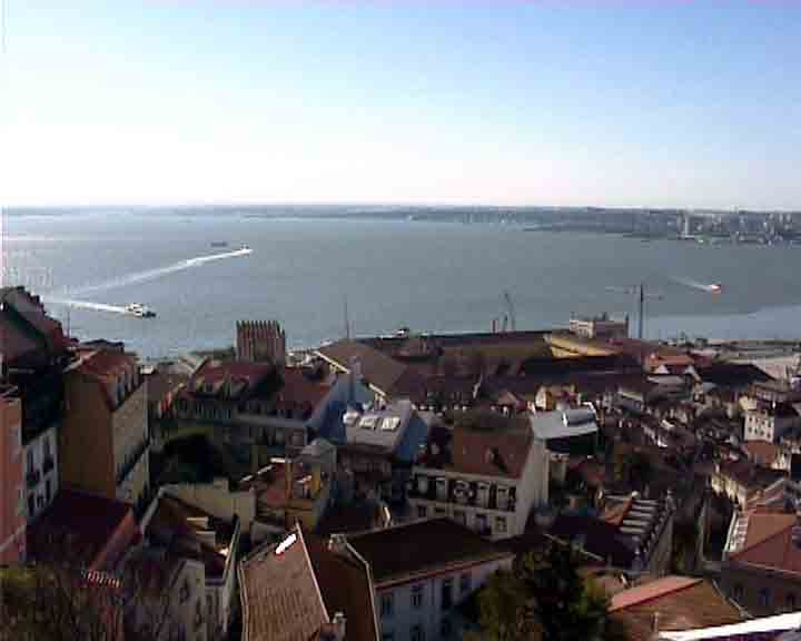 From the top of Lisbon castle we can hardly see the south bank of the estuary, 15 miles away.