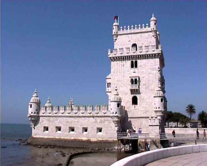 Lisbon images - Belem tower is a XVI century fortress near the mouth of Tagus river in Lisbon