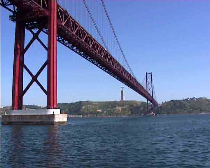 Lisbon images - when we arrive to Lisbon in a cruise ship, this is your view of the south bank of Tagus river
