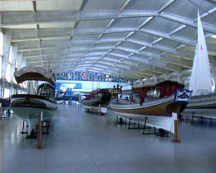The maritime Museum in Lisbon has vessels of different kinds. Not only miniatures but also full scale boats.