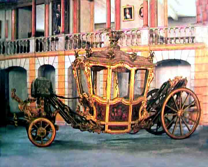 This coach was ordered by Louis XIV of France has a gift to the richest king in Europe: John V of Portugal.
