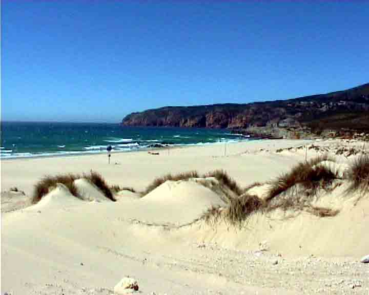 Portugal sights - Guincho beach, in Estoril coast, has Roca cape as background
