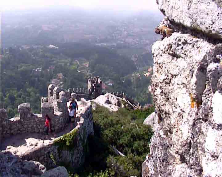 Portugal images - the Arab castle in Sintra was built in the 8th century at the top of the mountain