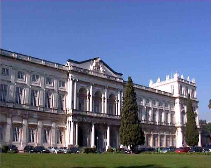 Ajuda palace in Lisbon has  beautiful neoclassic frontside.