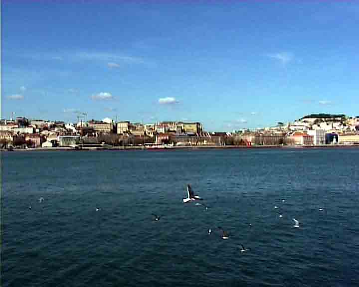 This is the kind of scenary you get while taking a ferry boat in Lisbon.