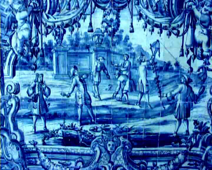 There are amazing portuguese glazed tiles in Queluz palace.