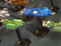 FT 338A Tradewind class space freighter (green), 

FT 336 Princess class Starliner (blue) and friends