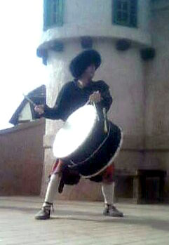 Kevin, Tartanic's resident percussionist and Fuzzy Hat Dude
