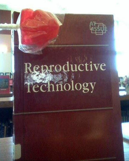 Looks like little Shakespeare wants to learn about some Reproductive Technology in the Media Center.