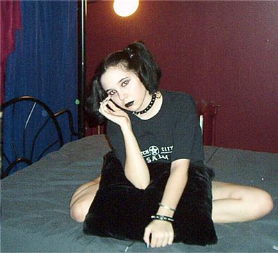 Sleepy goth chick