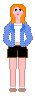 Uma doll ruiva (que s&atilde;o as que menos fiz) com uma jaqueta jeans.