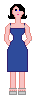 Um vestido muuito chique, azul marinho, e talz!