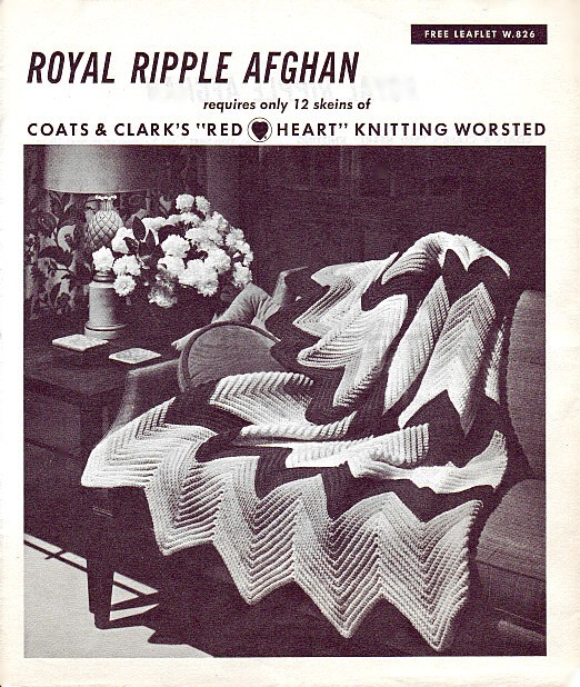 Royal Ripple Afghan leaflet - front