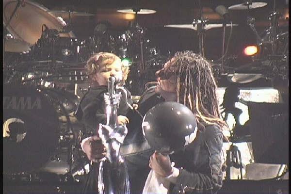 Carmella on stage with her daddy