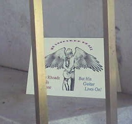 Card signed by many online fans and then presented to Randys mom