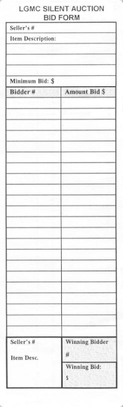 auction sign up sheet