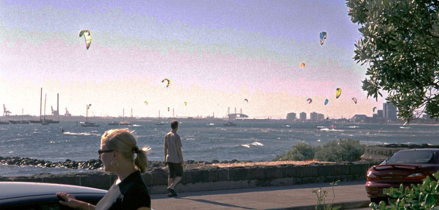 Kite Surfers at St.Kilda beach