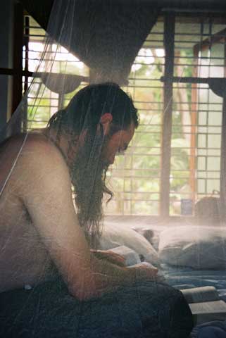 Me under the mozzie net looking a lot like my bro...