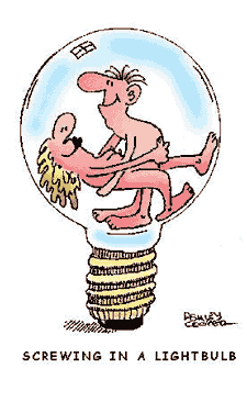Screwing in a light bulb
