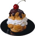 A delicious cream puff, a royal dainty!