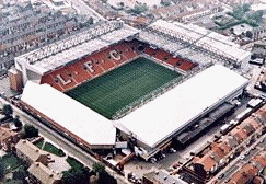Stadion Anfield widziany z lotu ptaka