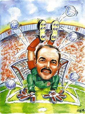 Karykatura Grobbelaara z shanklygates.co.uk