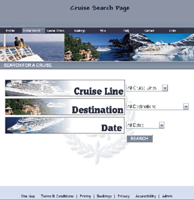 Cruise search page