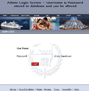 Admin login page