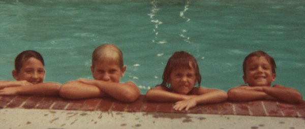Robin, Rink, Me and Mitch in the pool.