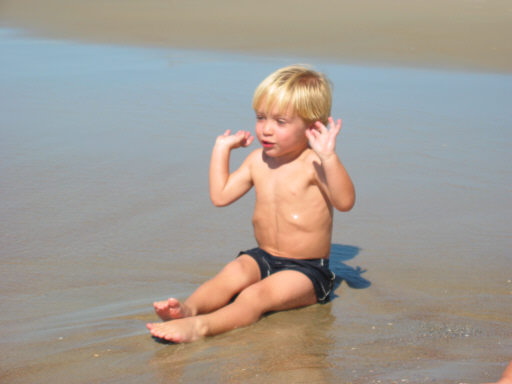 Blake visiting Grandma Rosalie at Emerald Isle