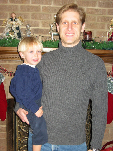 Rink and son Blake, Christmas 2002