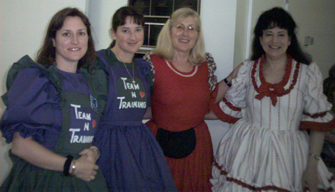 Me, Robin, Rink's mom Rosalie, and my mom.  (Mom made ALL our dresses!)