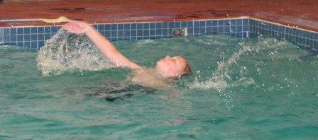 Jeffery doing back stroke