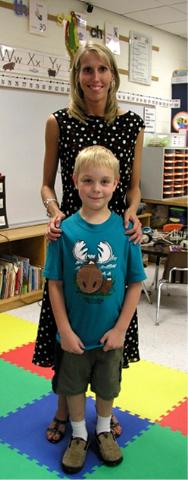 Jeffery and his first grade teacher, Mrs. Steve