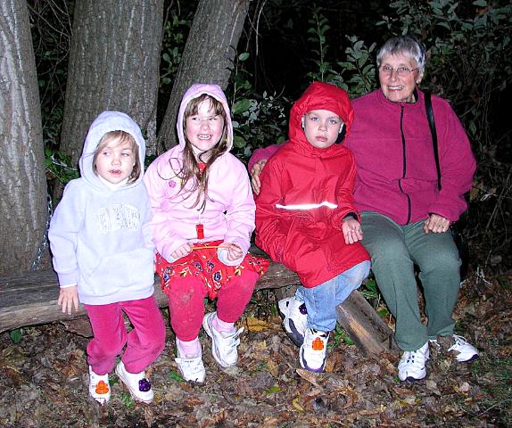 The Great Pumpkin Walk crew.&nbsp; Bethan, Friend, Jeffery and Gramma O