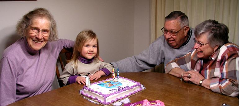 Bethan and her birthday party friends: Maya, John & Wally