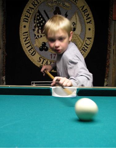 Playing pool at Gramma and Grumpy's