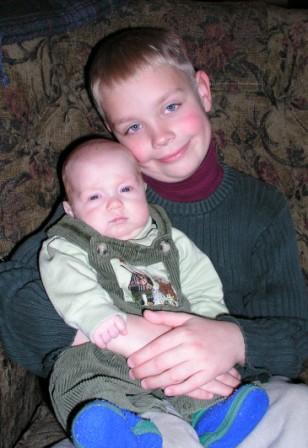 Thomas and big brother on Thanksgiving