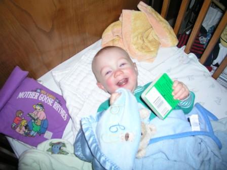 Thomas caught reading at bedtime