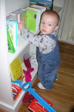 Thomas checking out some photos