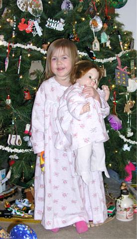 Bethan with (once Mommy's) baby doll