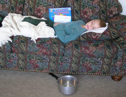 How Jeffery spent his birthday (sick on the couch)