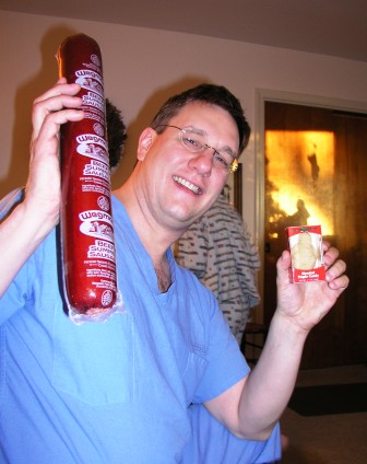 Beef stick and Maple Santa for Ron
