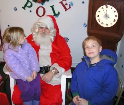 Visiting Santa and feeding the reindeer