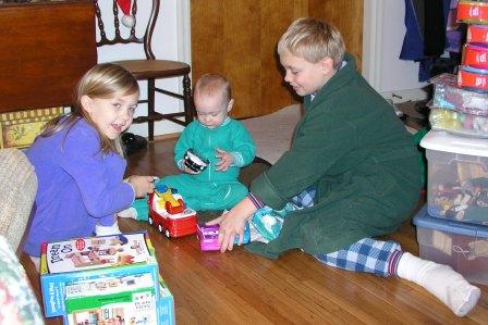 Enjoying Christmas gifts
