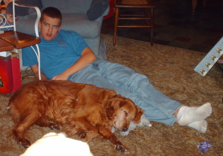 Cousin Luke and Savannah relaxing