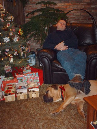 Cousin Peter rests with Chester
